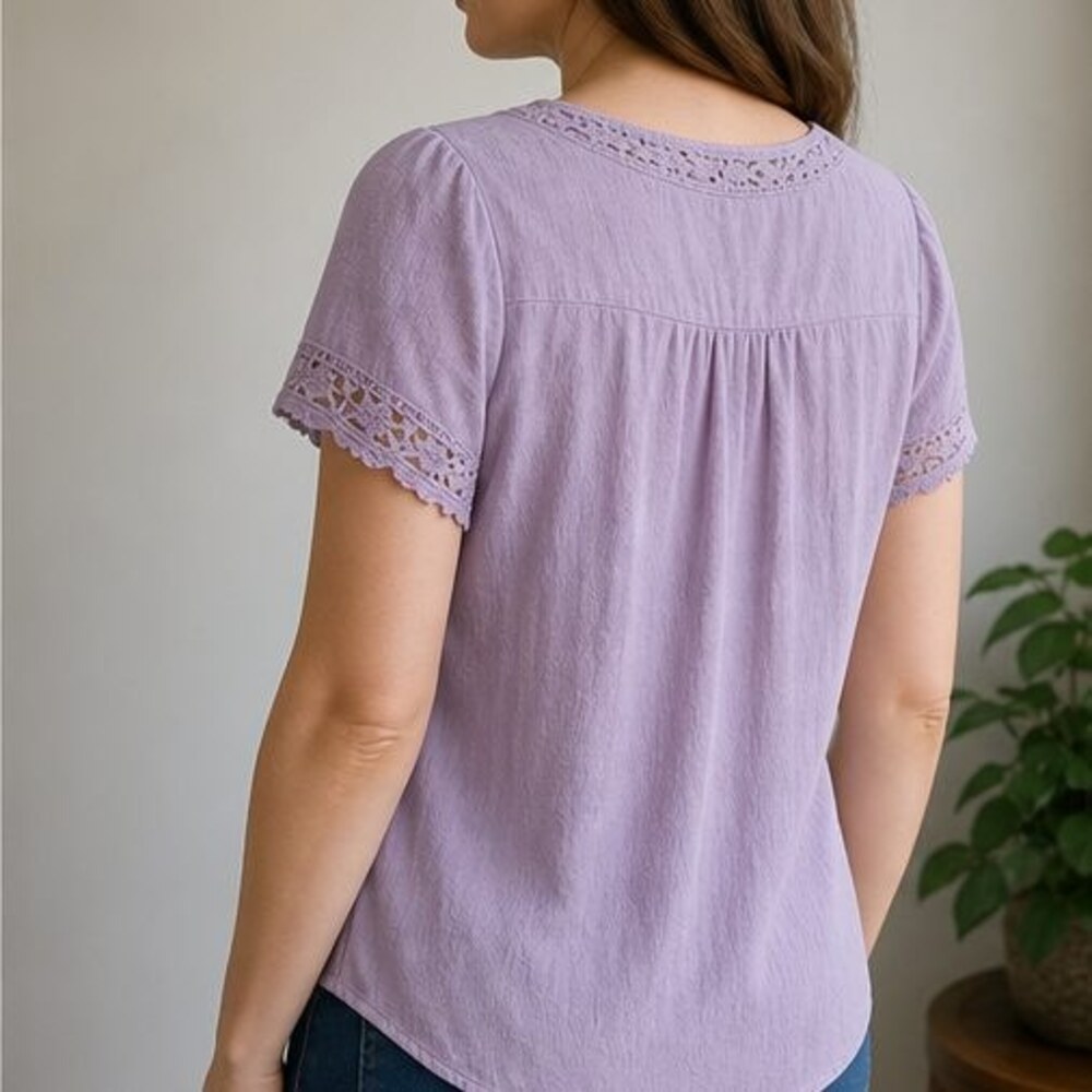 Lilac Ruffle Blouse - Picture 3 of 6